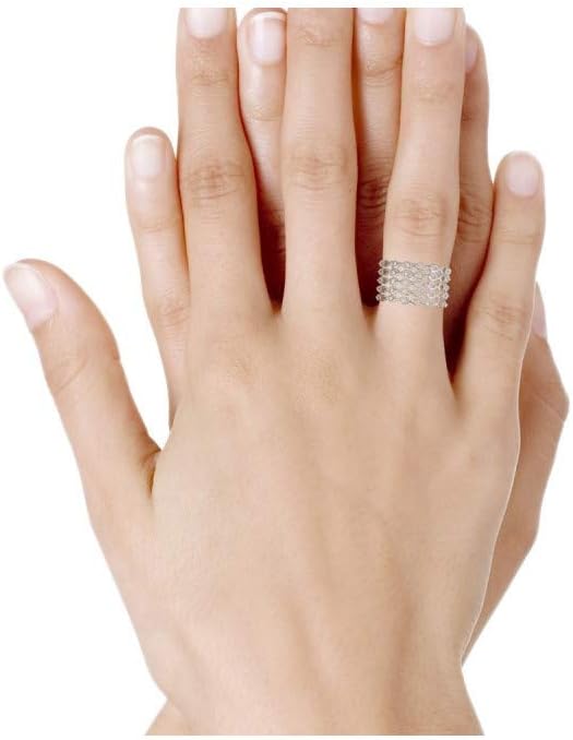 Thumbnail 3 de Les Poulettes Bijoux – Bague en argent 925 Tubes de chaînes, livrée en écrin