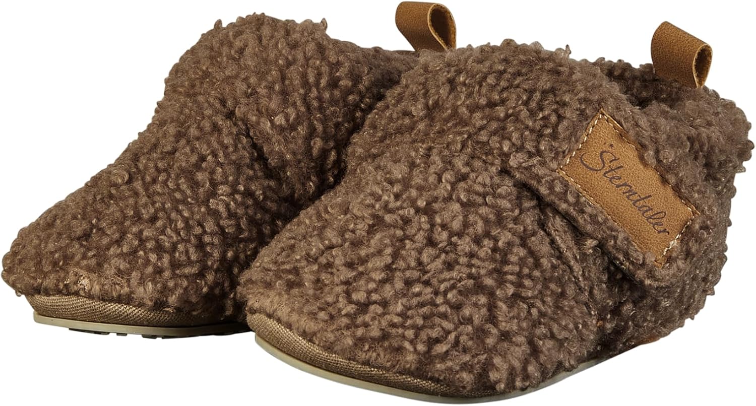 Detalle de Sterntaler Unisex Kinder Krabbelschuh BoucleSneaker – Klettverschluss, warmes Flauschbouclé, rutschfeste Sohle