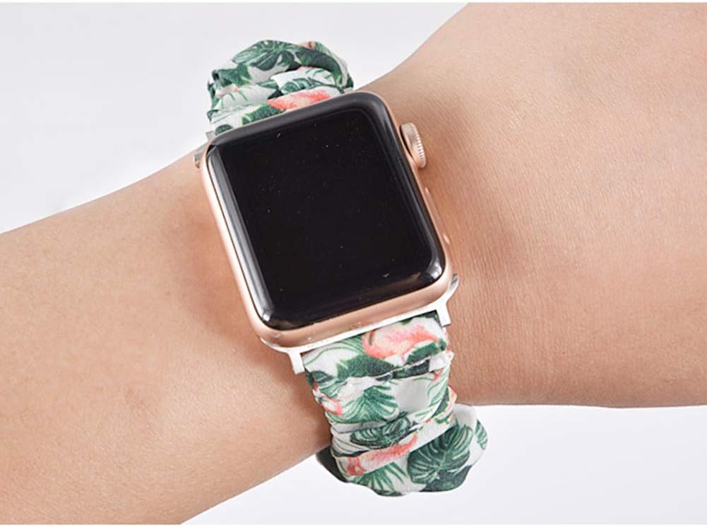 Detalle de juanxian Scrunchie Elastic Watch Wristbands – Comfortable, Buckle-Free Apple Watch Straps (38/40mm, 42/44mm)