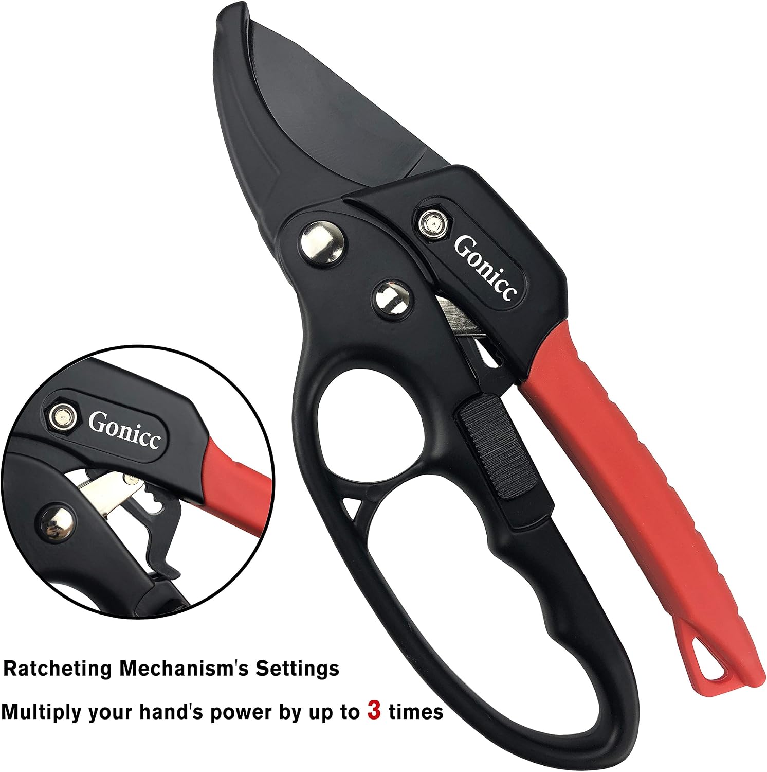 Thumbnail 1 de gonicc GPPS-1011 8-Inch Ratchet Anvil Pruning Shears, SK-5 Steel Blade