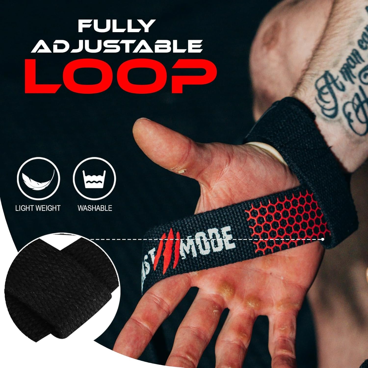 Thumbnail 5 de BEAST RAGE Weight Lifting Straps, Padded 1 pair 🏋