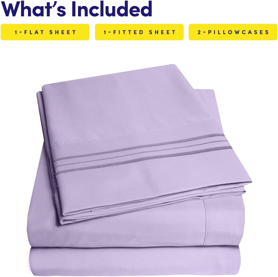 Thumbnail 2 de 1500 Supreme Collection Queen Sheet Set in Lavender