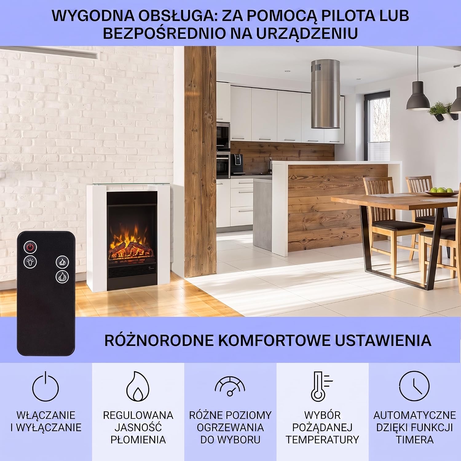 Thumbnail 6 de Klarstein Studio 5 – kominek elektryczny wolnostojący LED, 900 lub 1800 W