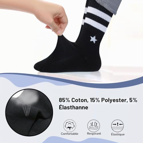 Detalle de Uizuooy Chaussettes de sport pour enfants – 12 paires coton respirantes, unisexe (2888-39_42)