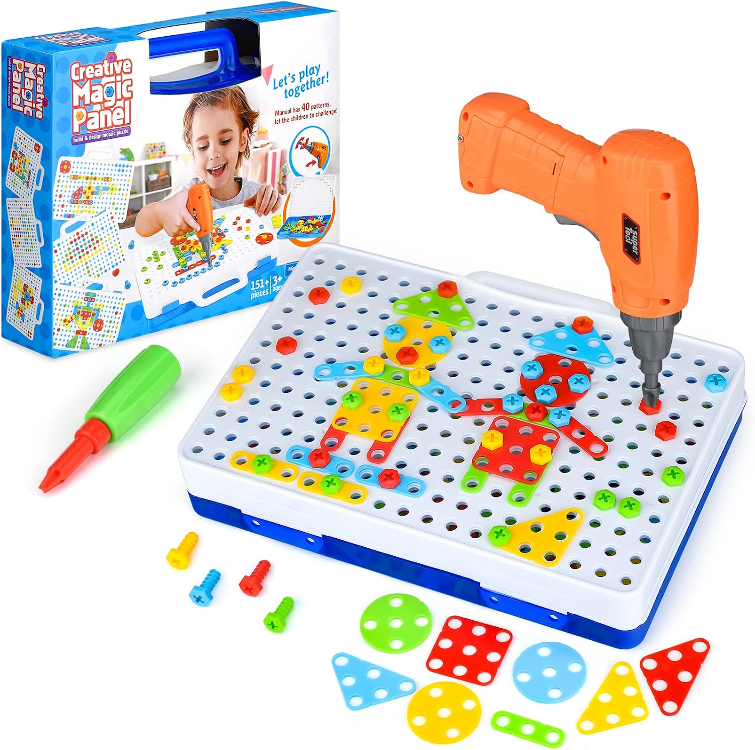 Detalle de TI-TOO 3D Take Apart DIY Drill Puzzle Construction Set (151 pieces) with Storage Box