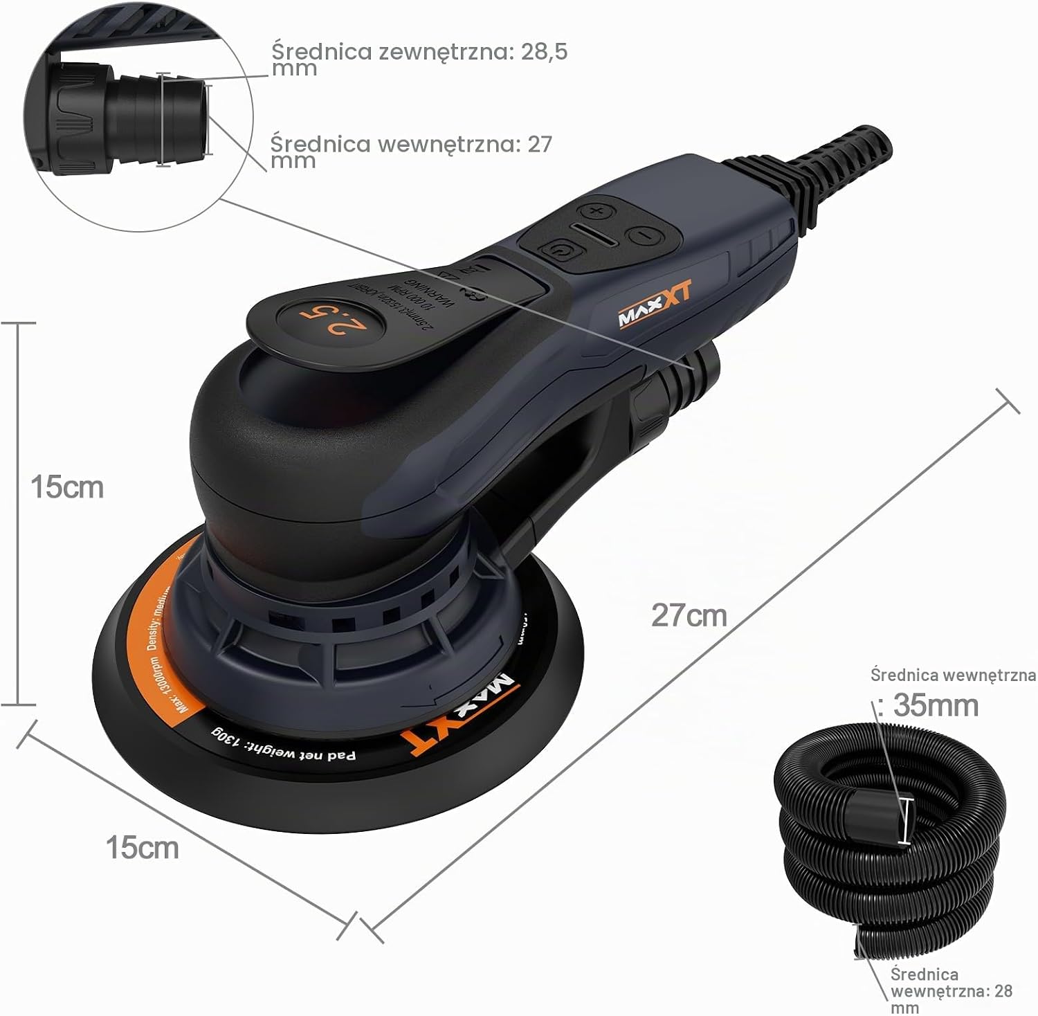 Detalle 2 de MAXXT szlifierka mimośrodowa 2,5 mm, bezszczotkowa, 150 mm, 230 V