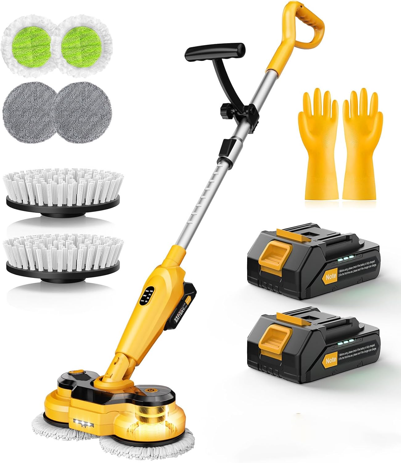 qimedo M3 Pro 6000mAh Cordless Electric Mop & Scrubber — 800 RPM, Smart Display, LED Light, Water Spray
