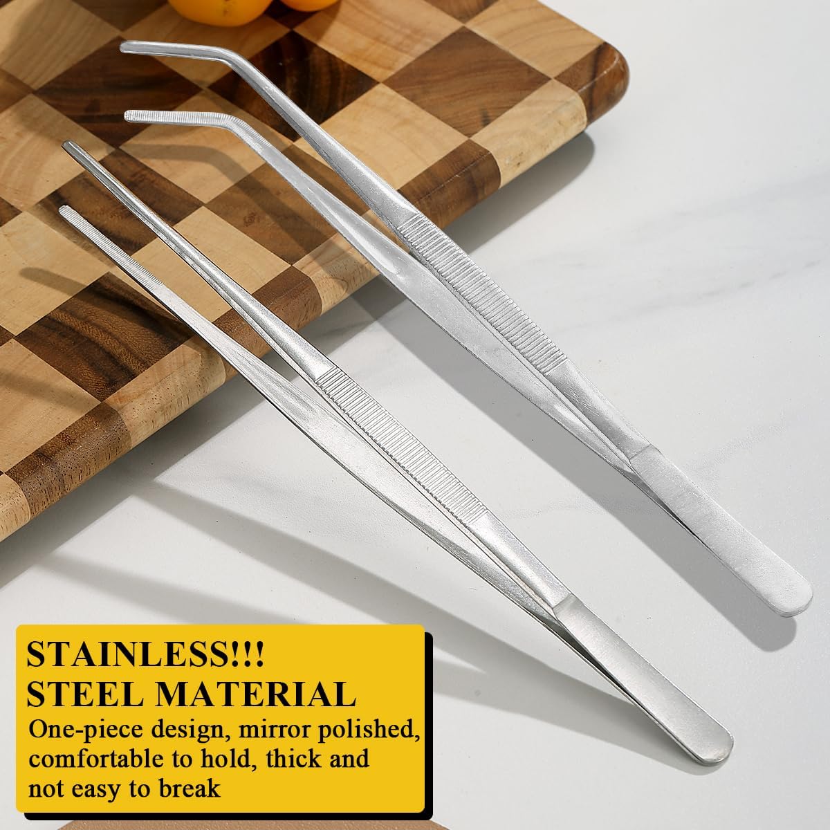 Detalle de Berglander Pinces de Cuisine 2 pièces 30,5 cm – Pinces à Grill en Acier Inoxydable Extra-longues