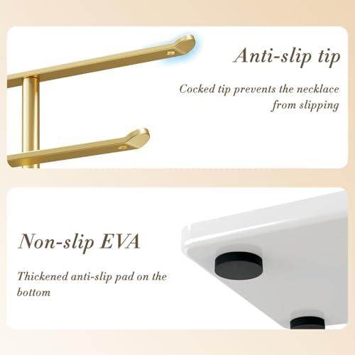 Detalle de Jewelry Stand Organizer by pickpiff — 32cm Tall 3-Tier Gold with White Tray
