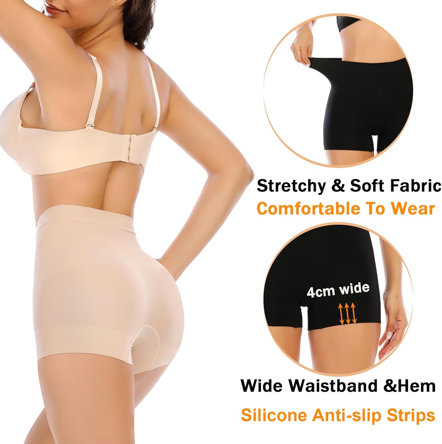 Detalle de Womens Seamless Shaping Boyshorts: Light to Medium tummy control in a Comfortable, Tagless Slip Short