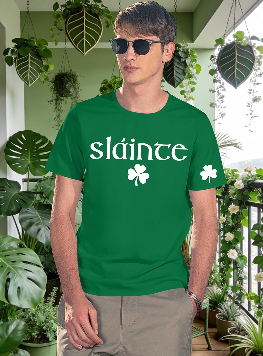 Thumbnail 2 de tiorhooe St Patrick's Day Men’s Lucky Shamrock T‑Shirt – Fun Irish Celebration Short Sleeve Top