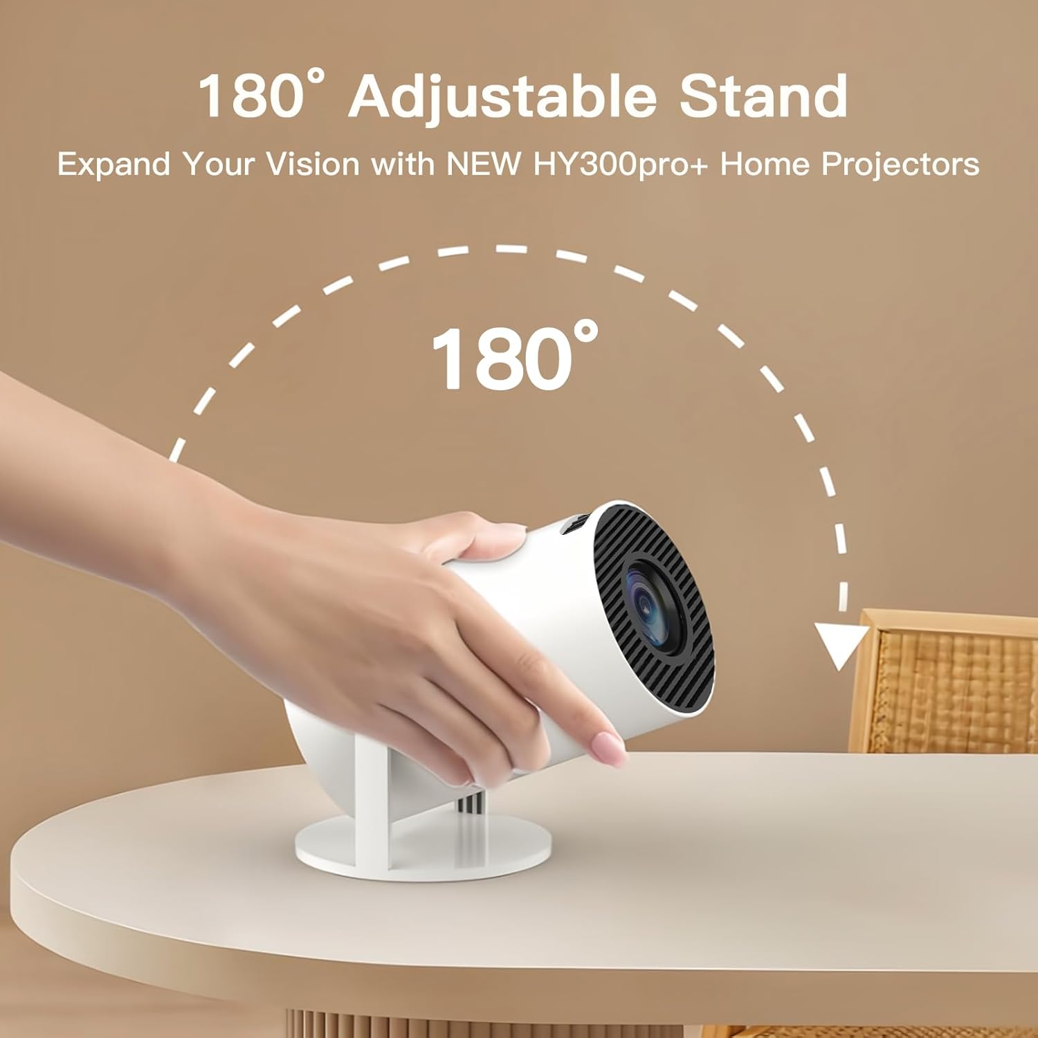 Thumbnail 6 de Vidéoprojecteur Lyncast 6 Wi‑Fi 6 & Bluetooth 5.4 — 4K Full HD, Android 14, Auto Keystone, 350 g, blanc