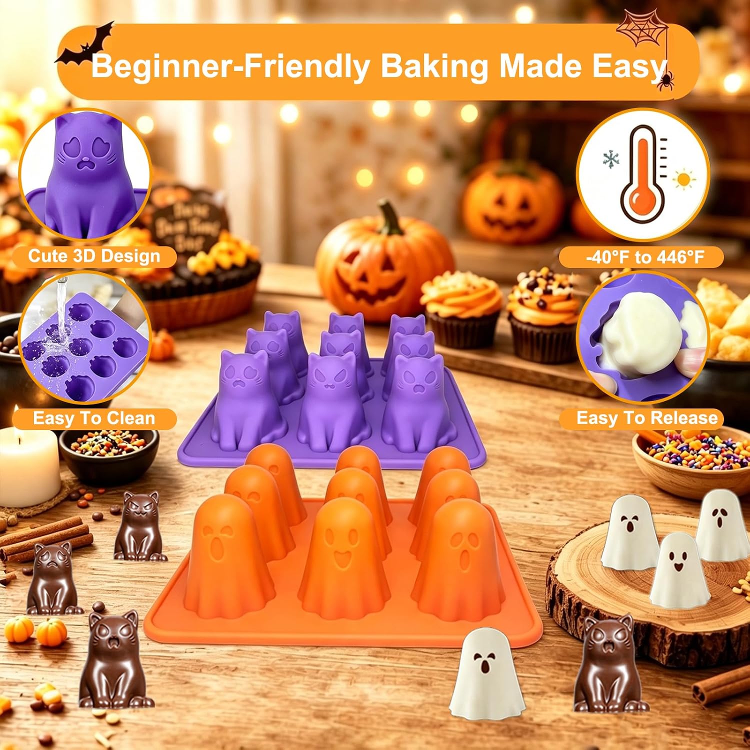 Detalle de Silicone Halloween Molds, 2-Pack