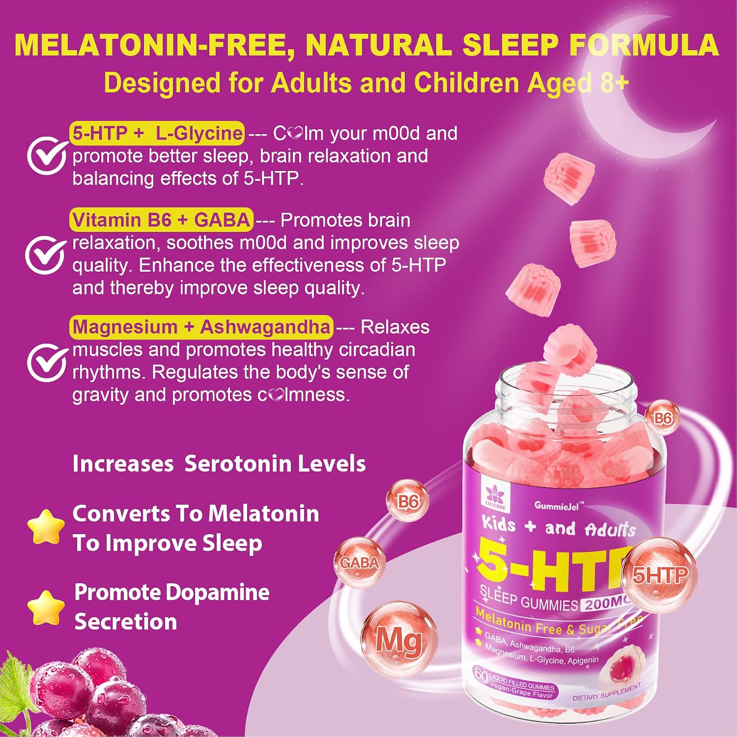 Detalle 2 de 5-HTP Gummies, 60 Count
