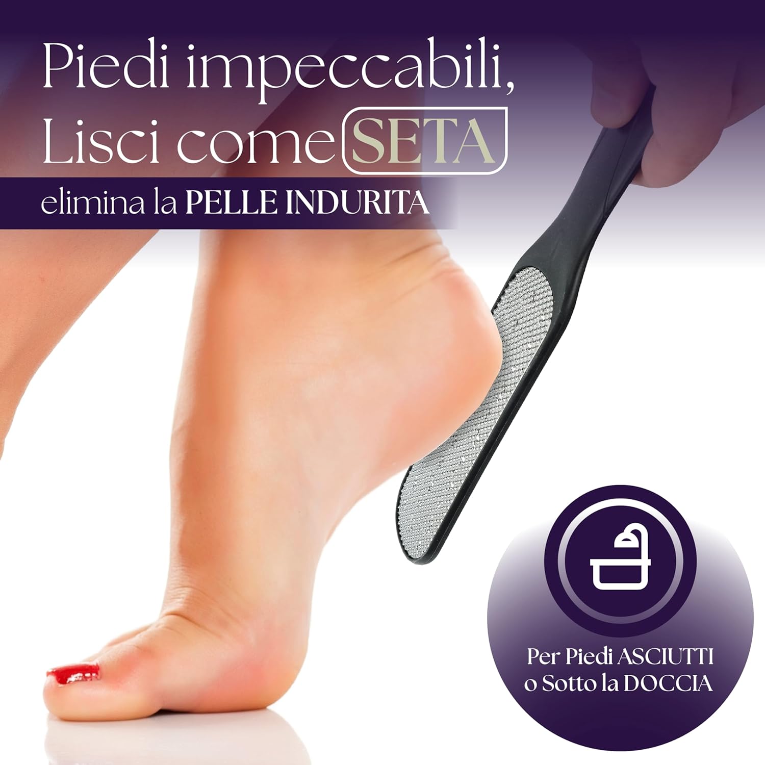 Thumbnail 1 de Lima Piedi Professionale per calli e pelle secca: spatola per talloni screpolati, riutilizzabile e facile da pulire