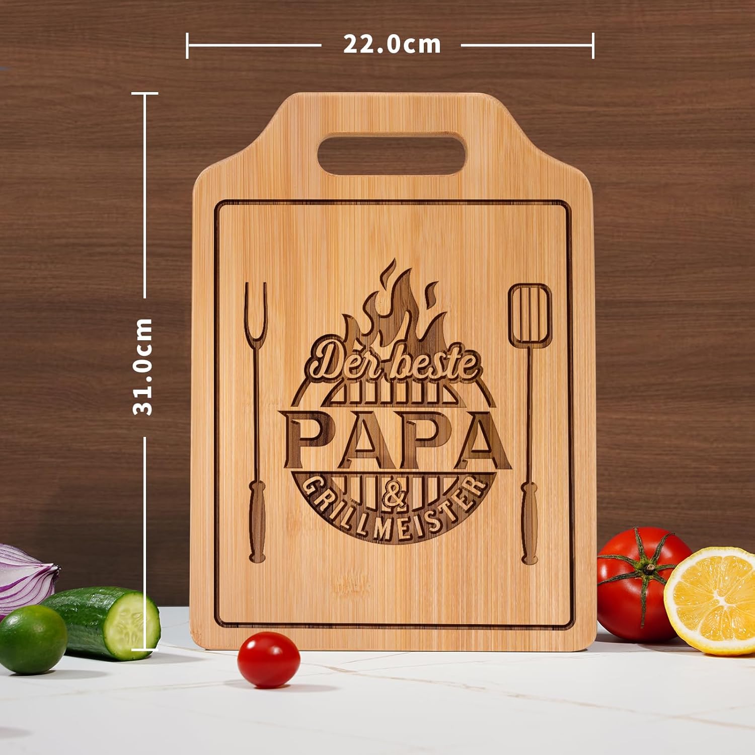 Thumbnail 1 de Giftasy Graviertes Bambus-Schneidebrett für Papa – Personalisiertes Geschenk mit Lasergravur