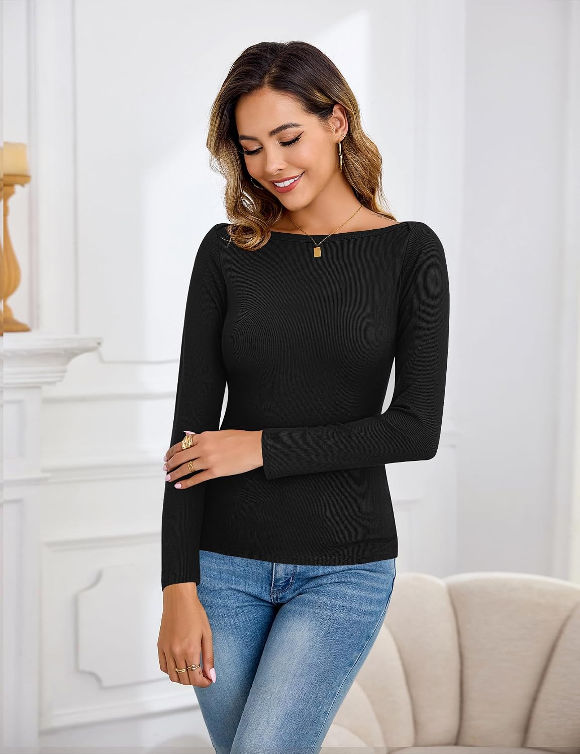 Thumbnail 6 de Aottori Maglia Donna Scollo a Barca