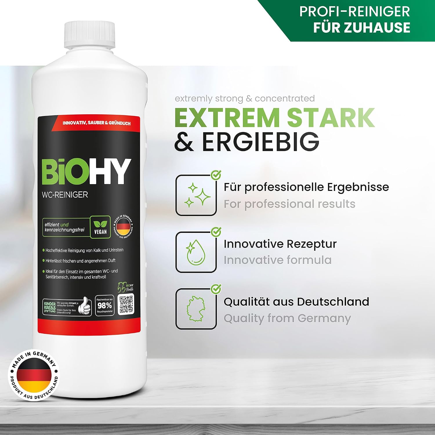 Detalle 2 de BiOHY WC-rengörare 1 l – stark gel mot kalk och urinsten