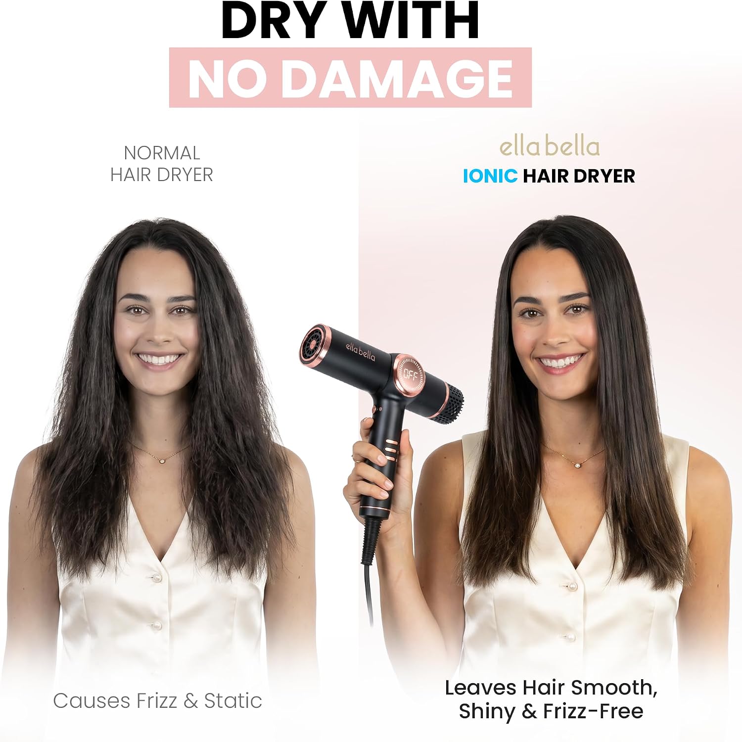 Detalle de ELLA BELLA KR-F07 Ionic Hair Dryer with Diffuser and Magnetic Nozzles