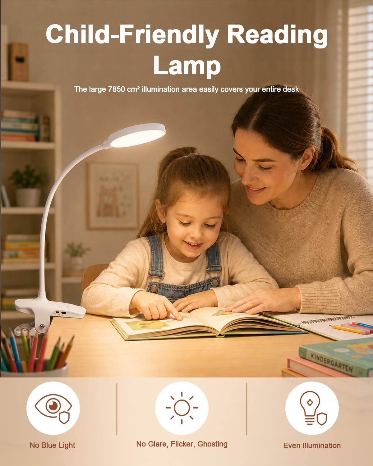 Detalle 2 de Lenudar Leselampe 36 LEDs mit Touch Dimmbar