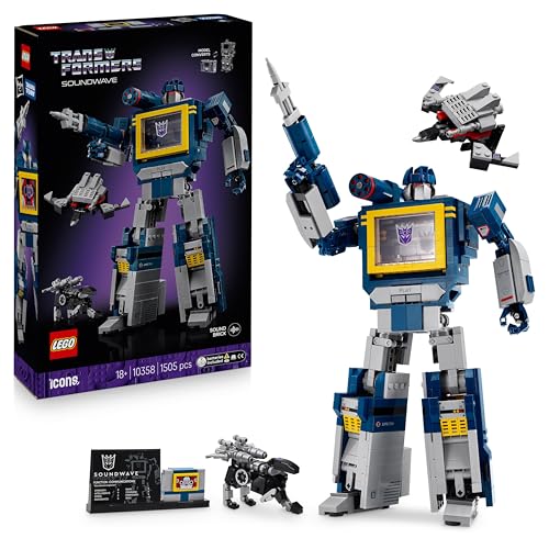 Detalle de LEGO Icons Transformers: Soundwave 10358 — Kit di modellismo da esposizione per adulti