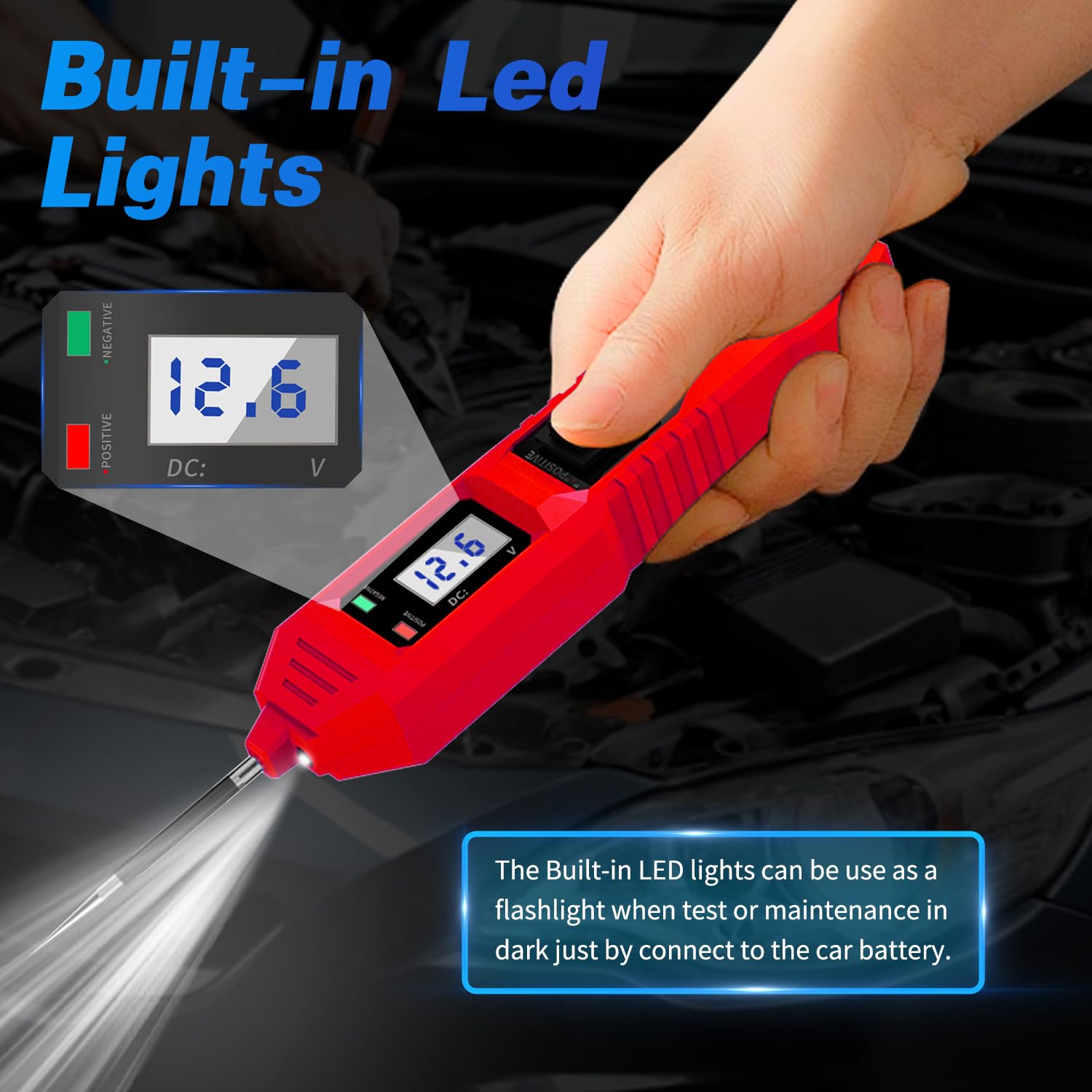 Detalle de Power Circuit Probe Tester 6V/12V/24V DC Automotive Circuit Tester (Short Circuit Finder, Voltage & Continuity)
