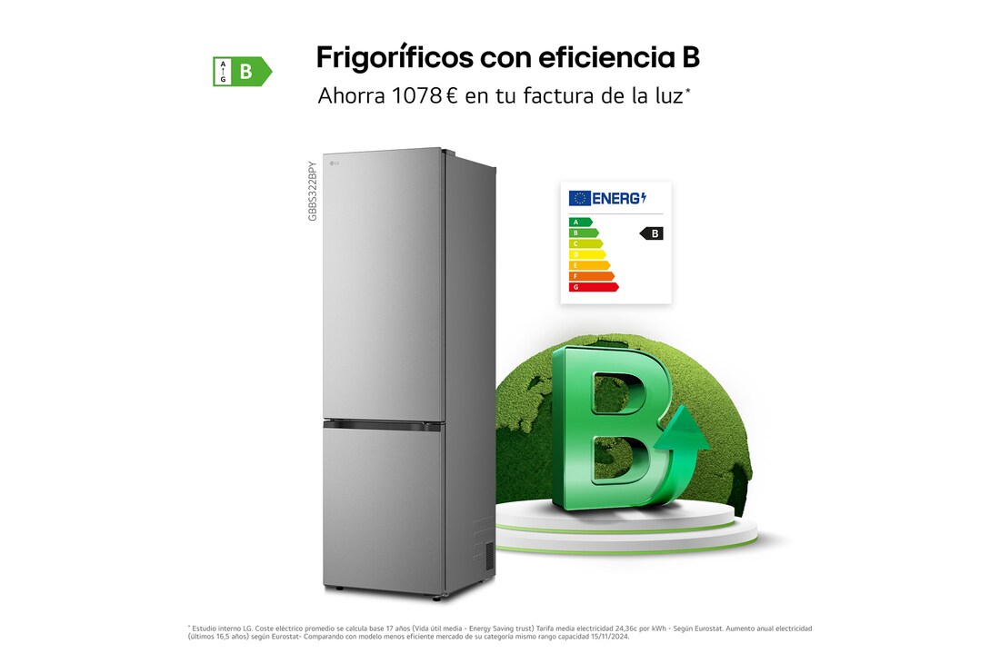 Thumbnail 4 de LG GBBS322BPY.OBSEXC Frigorífico Combi 333 L