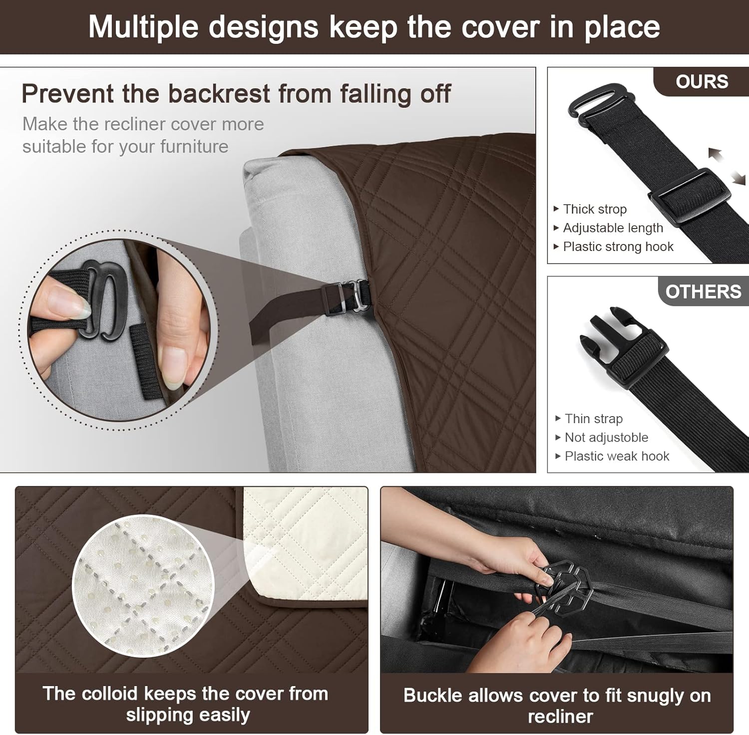 Thumbnail 4 de TAOCOCO Recliner Chair Cover 23.6