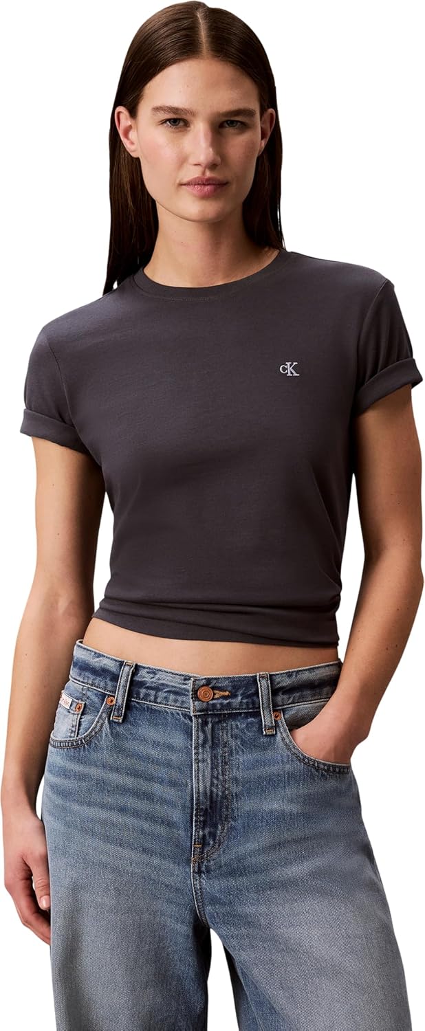 Detalle de Calvin Klein Donna T‑Shirt Maniche Corte Archive Jersey Tee con Scollo Rotondo