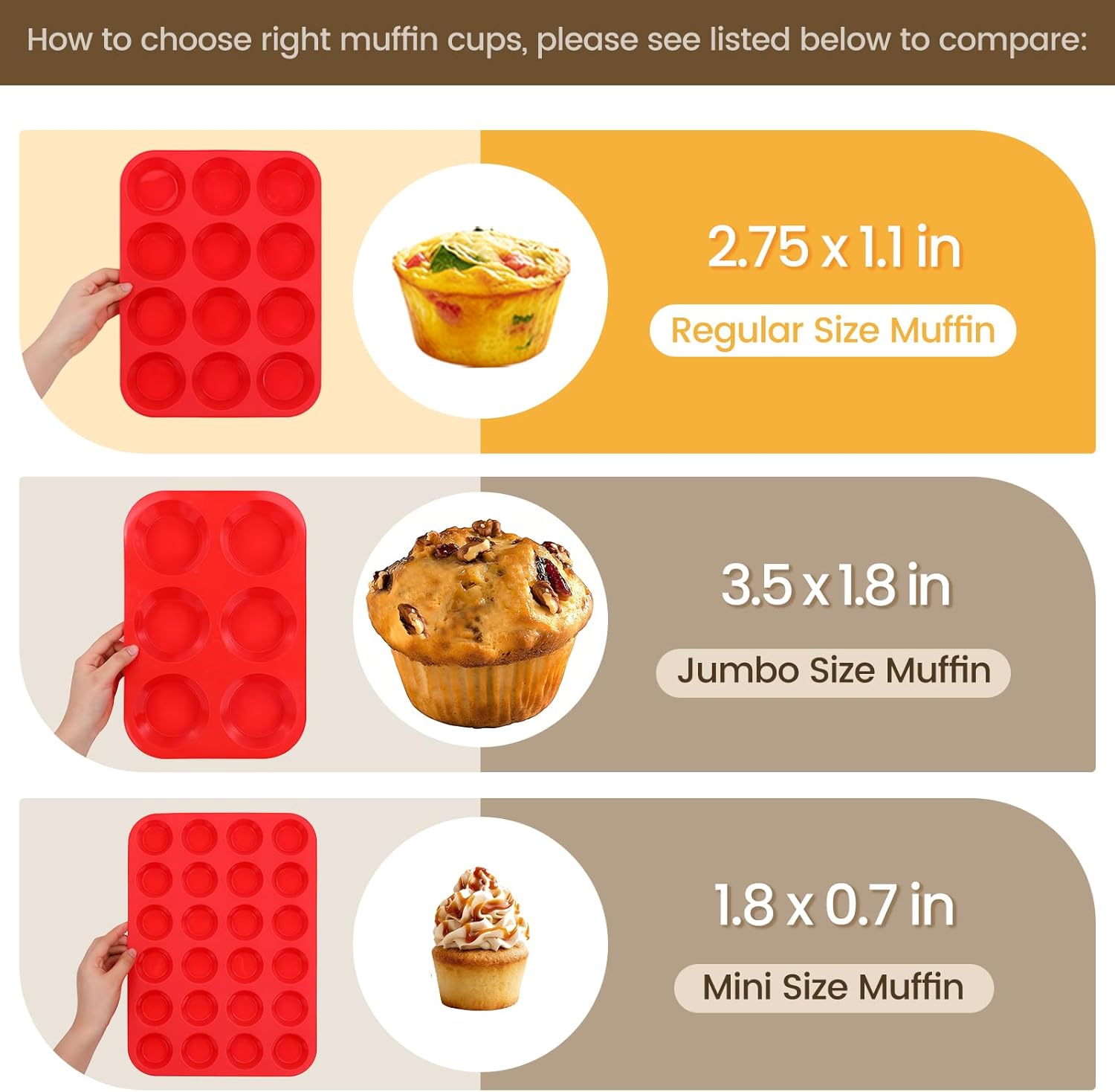 Detalle 2 de CAKETIME 12 Cups Silicone Muffin Pan: Nonstick, Flexible Baking Mold for Multipurpose Use