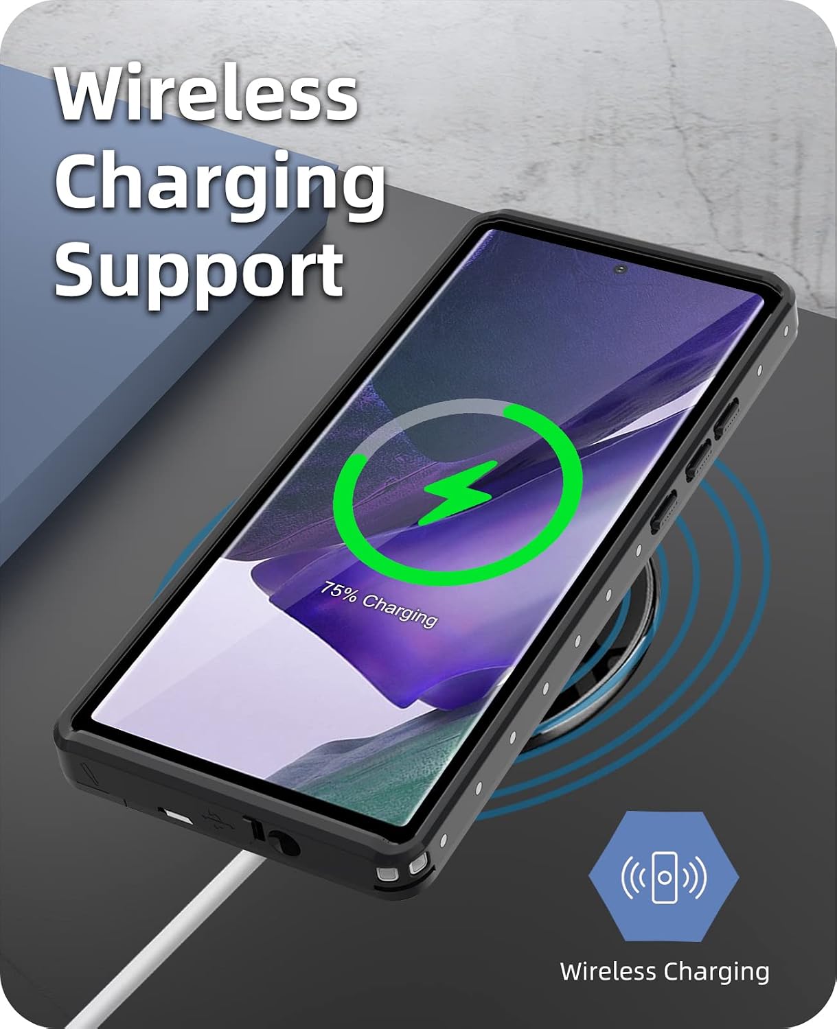 Detalle de Beeasy Galaxy S20+ waterproof case with built-in screen protector (IP68)