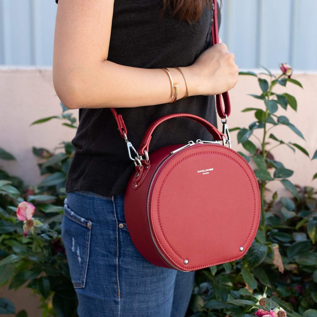 Thumbnail 2 de David Jones Sac à Main Bandoulière Rond Femme en PU Rigide Noir