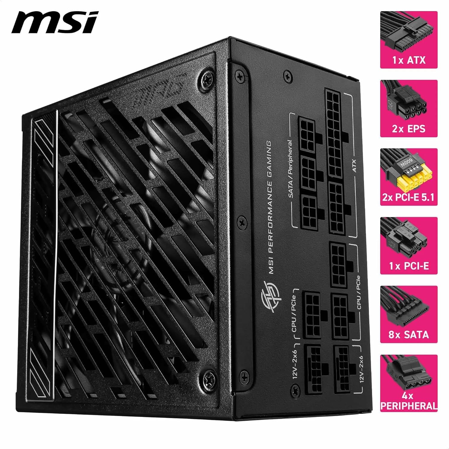Thumbnail 4 de MSI MPG A1000GS PCIE5 1000W ATX 3.1 Modular PSU (80 PLUS Gold, PCIe 5.1 support)