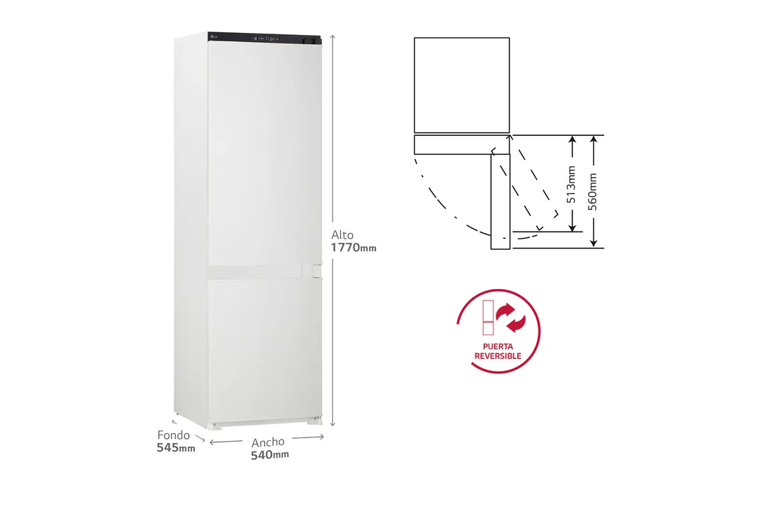 Detalle 2 de GTFN256SER Frigorífico combi integrable 233 l