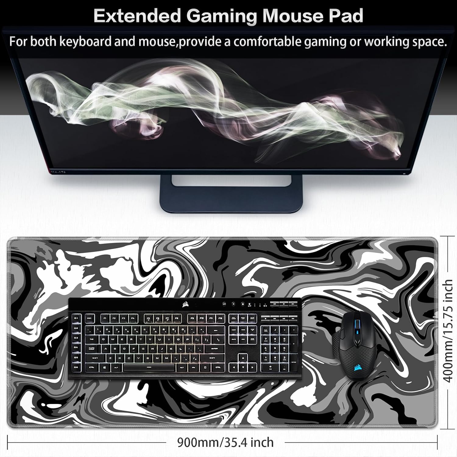 Detalle 1 de Abetcabe Gaming Mauspad XXL 900x400mm