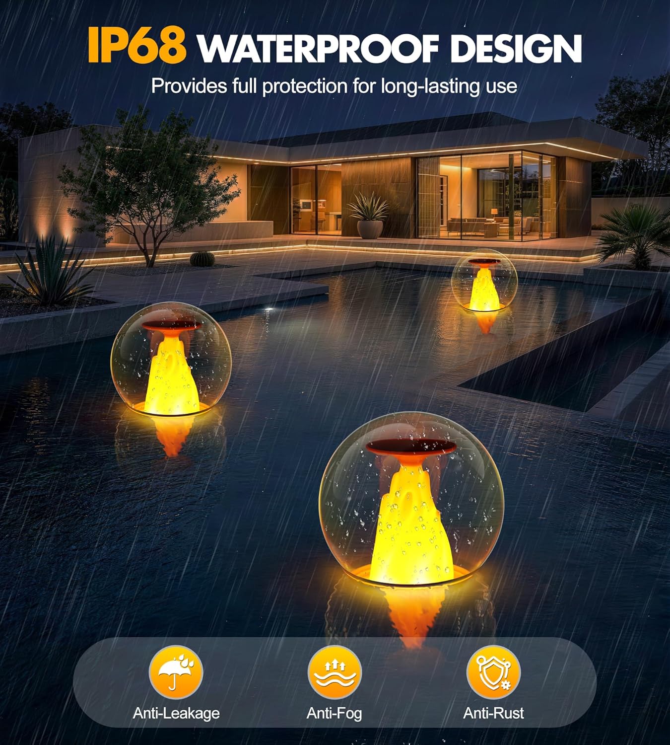 Thumbnail 3 de PoolLeader Lampe Solaire Flottante Piscine – Éclairage LED à Flammes, 2 pièces