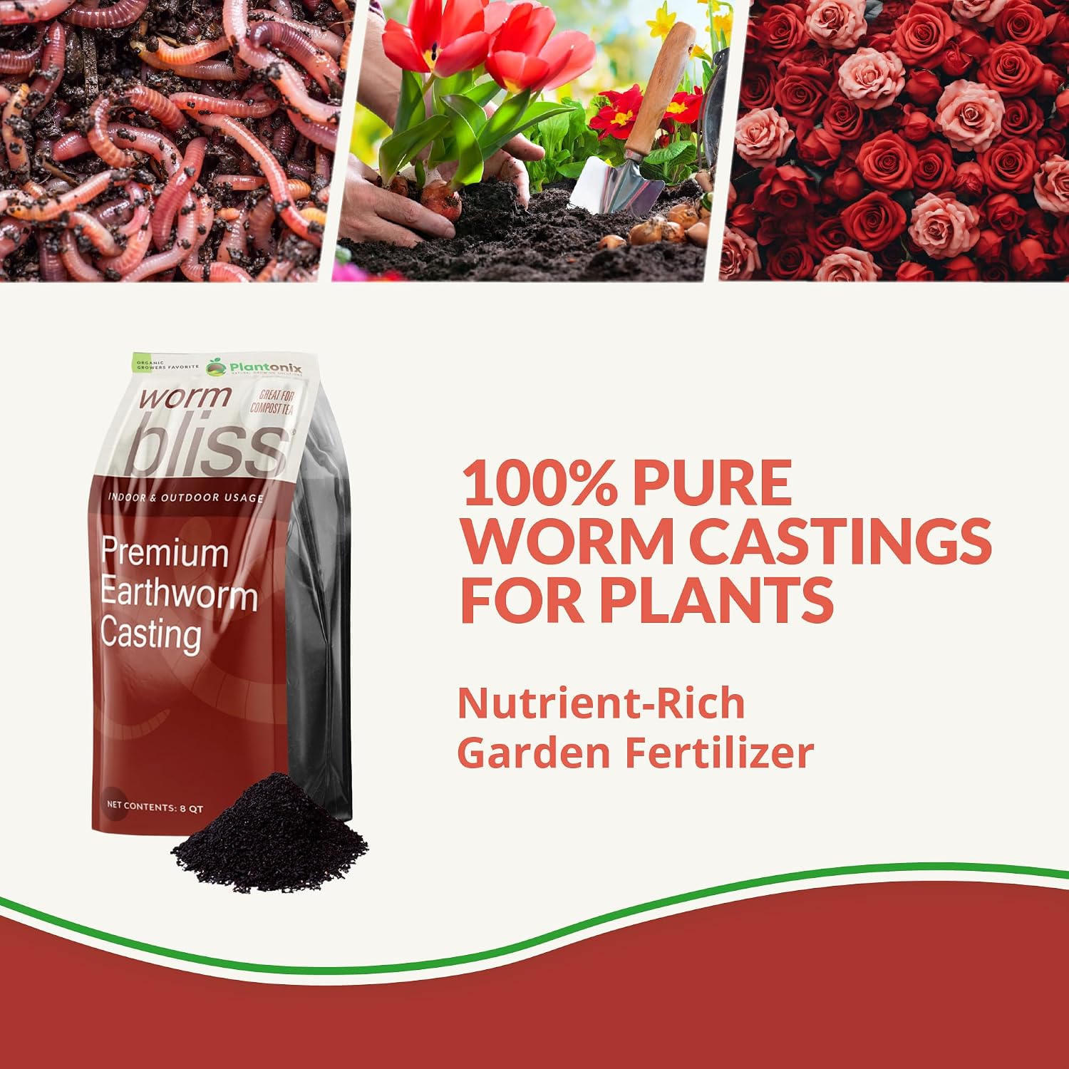 Detalle 2 de plantonix Worm Bliss Organic Worm Castings, OMRI-Listed, 8 Qts