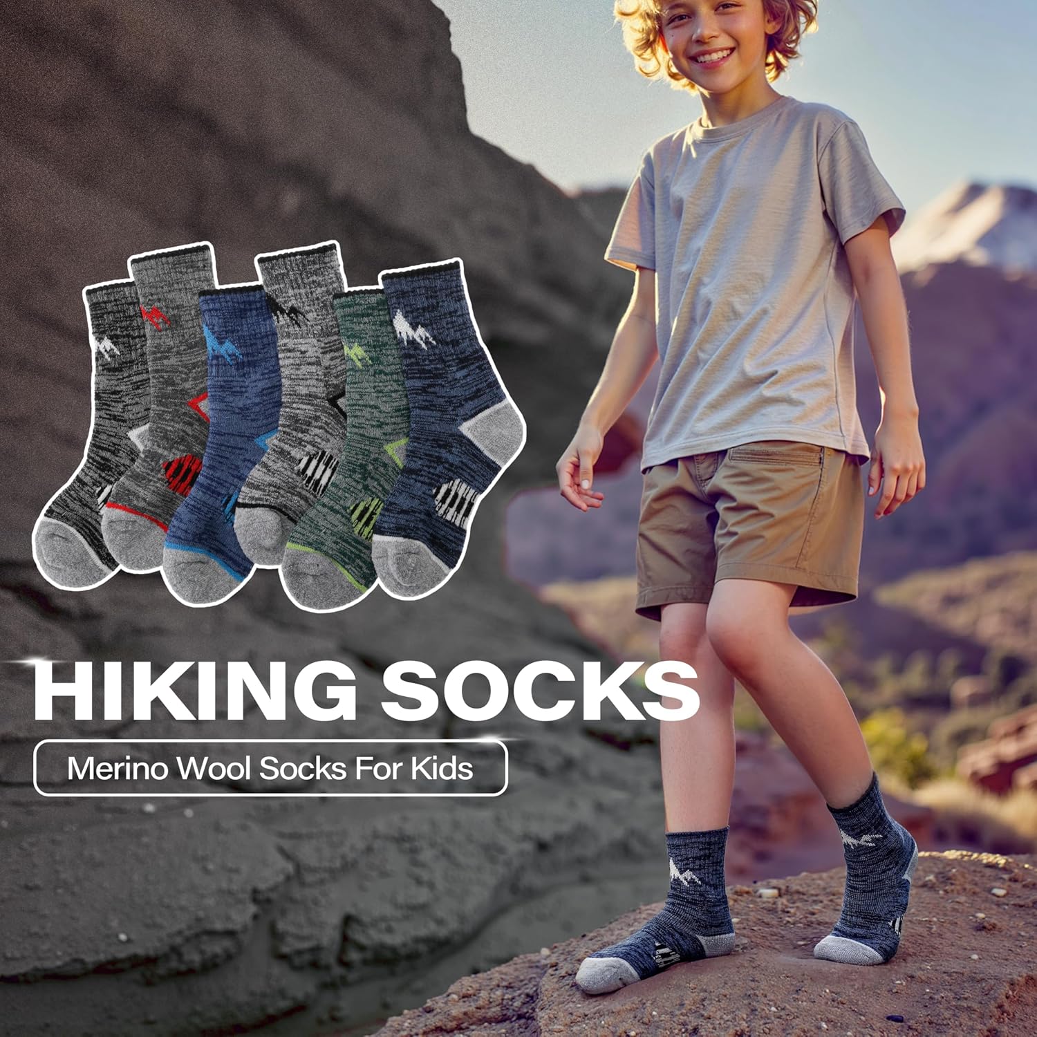 Thumbnail 2 de ANTSANG Kids Merino Wool Socks 6-Pack
