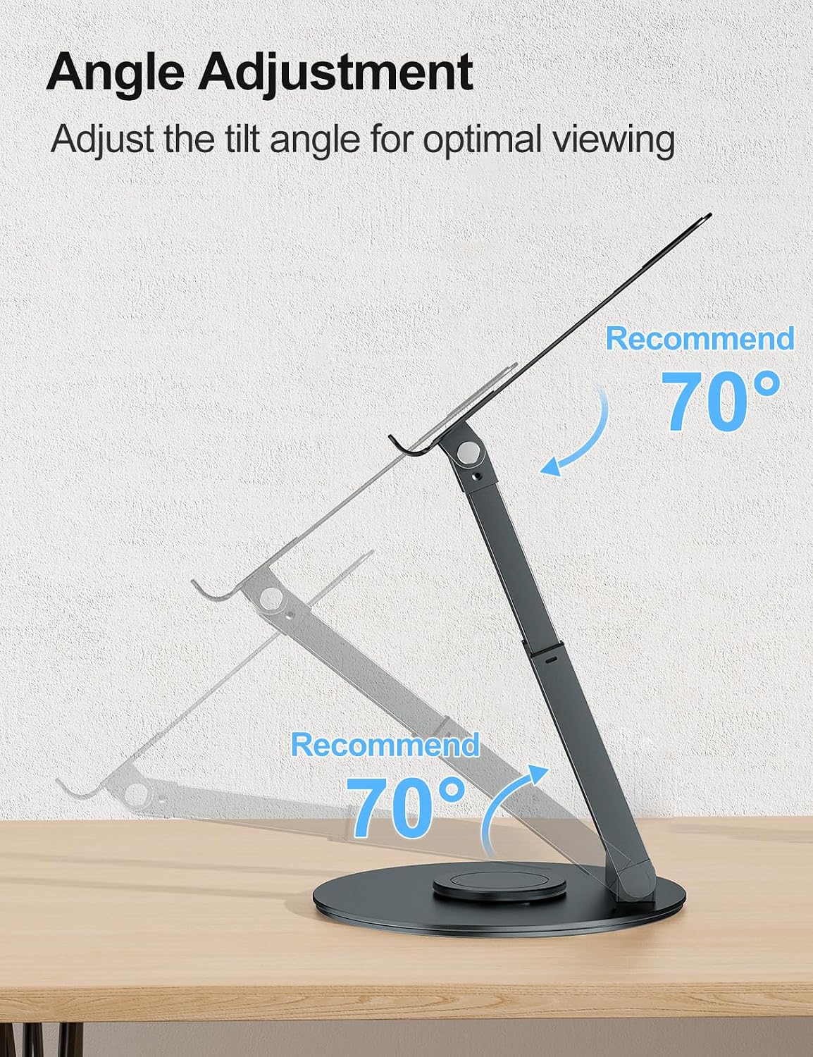 Detalle 1 de tounee LS07 EXPRO Telescopic Laptop Stand, 360° Swivel, Sit-to-Stand
