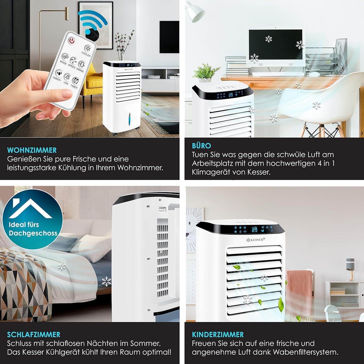 Thumbnail 6 de KESSER® Mobile Klimaanlage 4in1 Luftkühler – vielseitig, flexibel und ohne Abluftschlauch