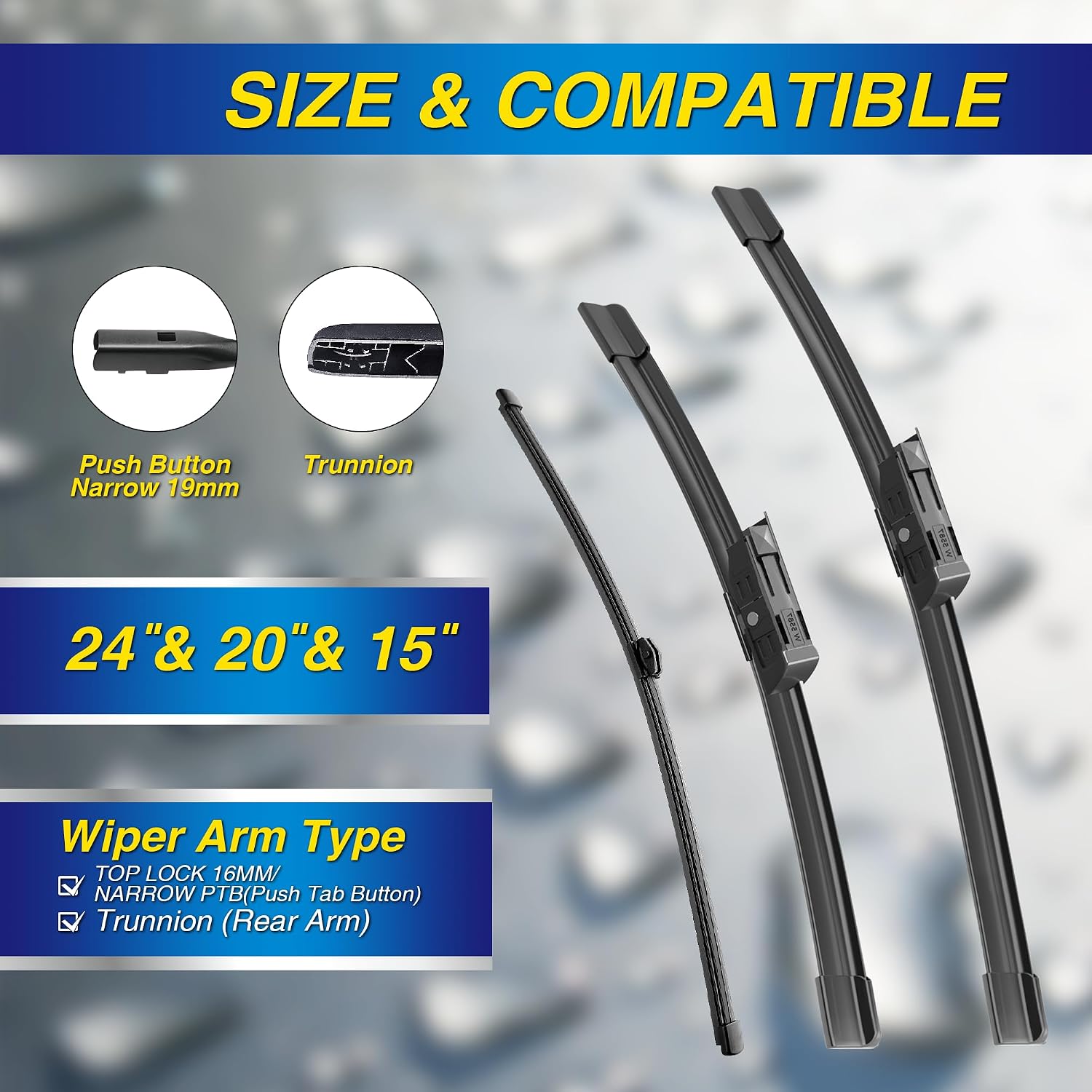 Thumbnail 1 de 5 PLUS Silicone Windshield Wipers for Audi Q5 24/20/15 in