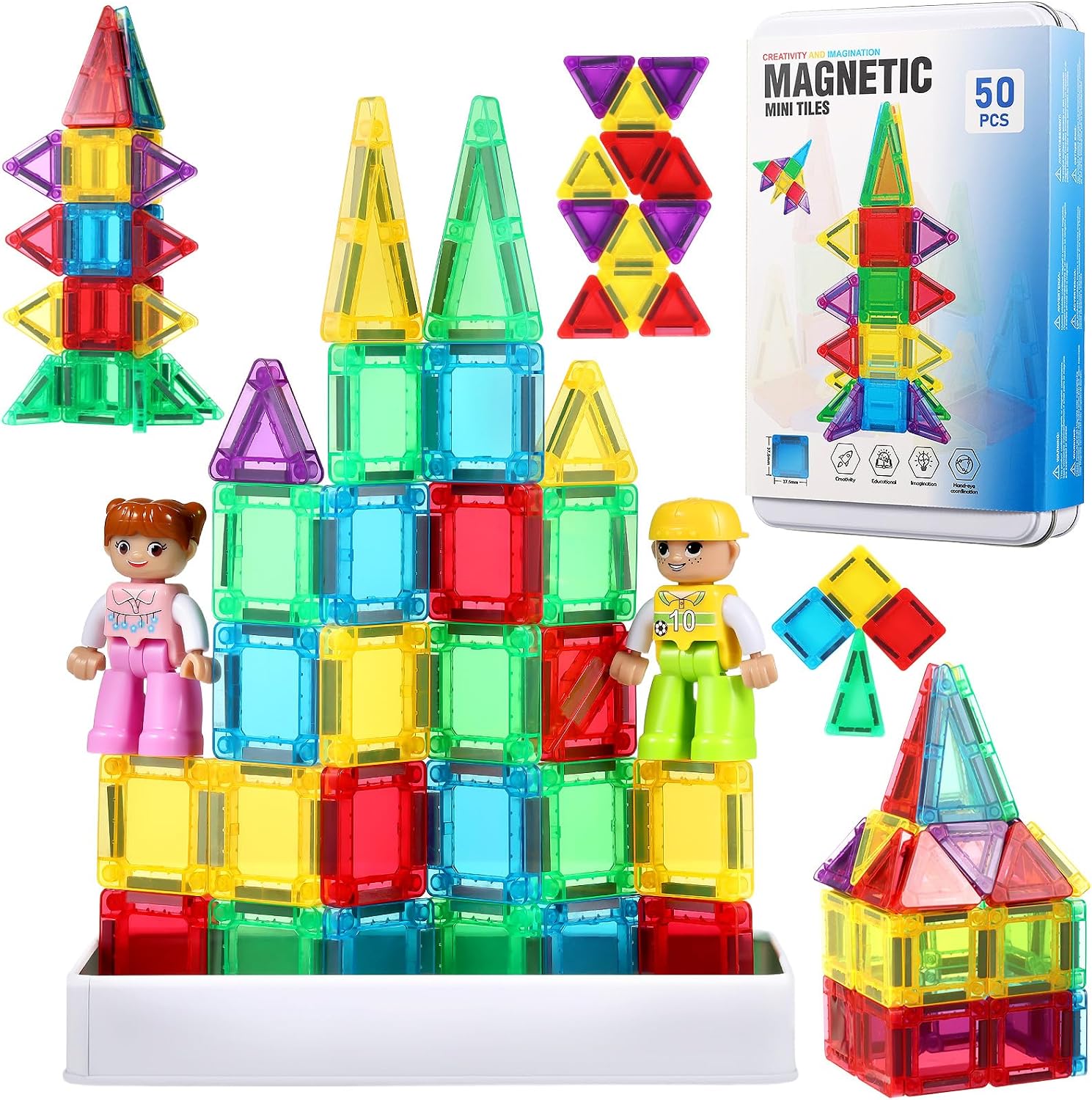 Detalle de GAGAKU Travel Mini Magnetic Tiles 50PCS