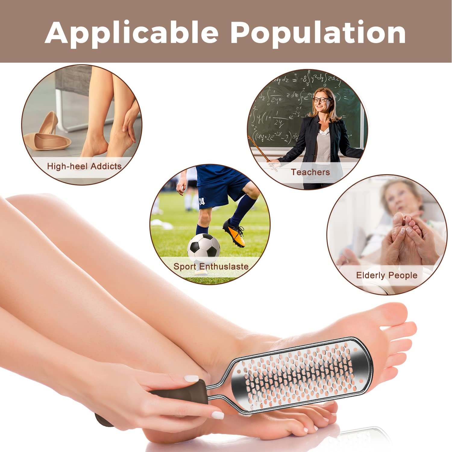 Detalle 2 de Easkep Stainless Steel Foot File & Scrubber for Dead Skin and Hard, Dry Feet