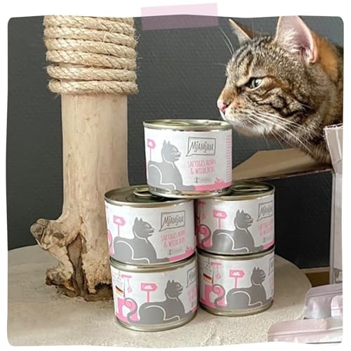 Detalle de MjAMjAM Premium Nassfutter für Katzen – saftiges Huhn und Wildlachs (6 x 400 g) getreidefrei