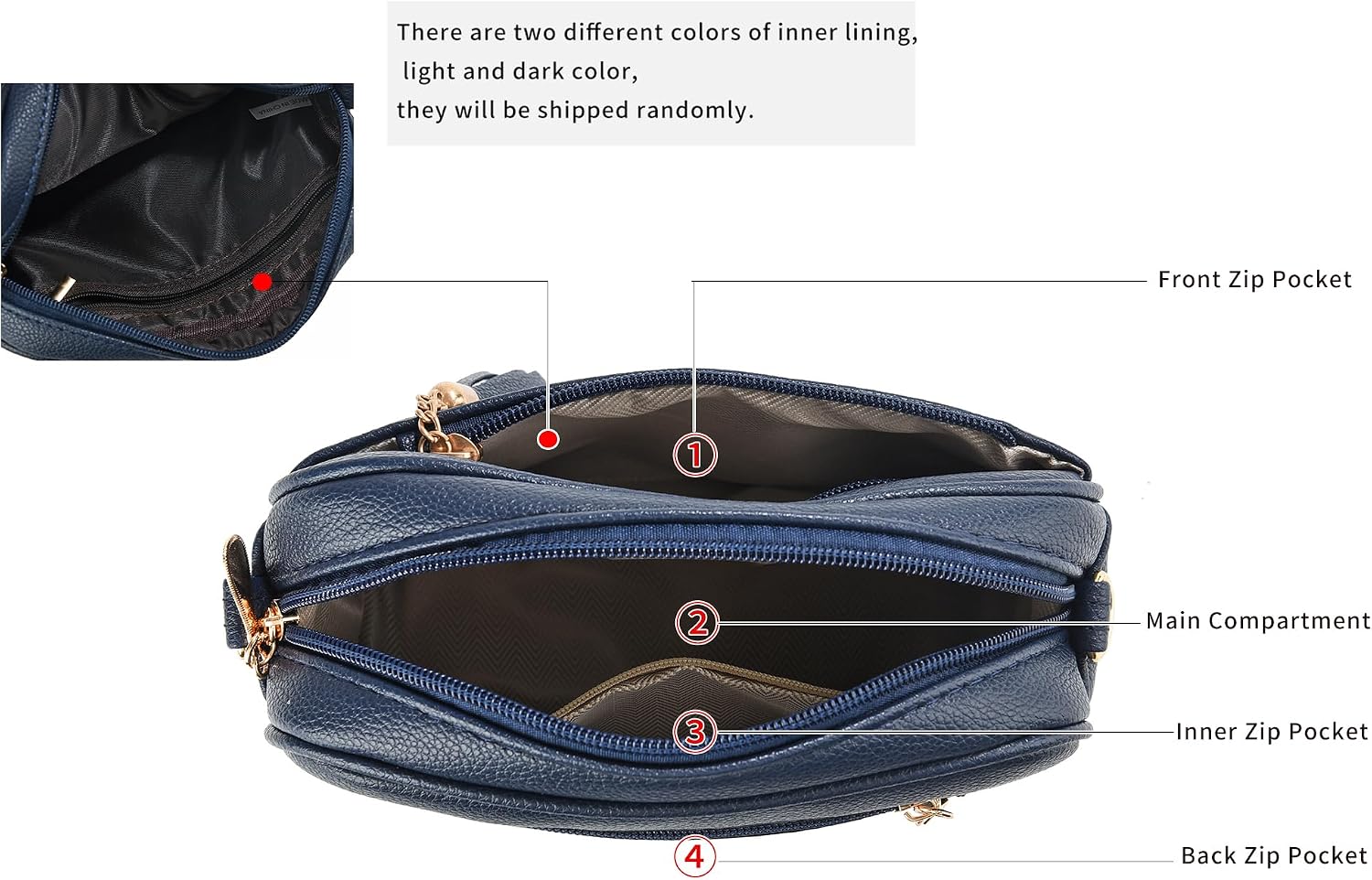 Thumbnail 4 de FULEI Tassel Crossbody Bag for Women – Small Faux Leather Handbag with Front Zip Tassel