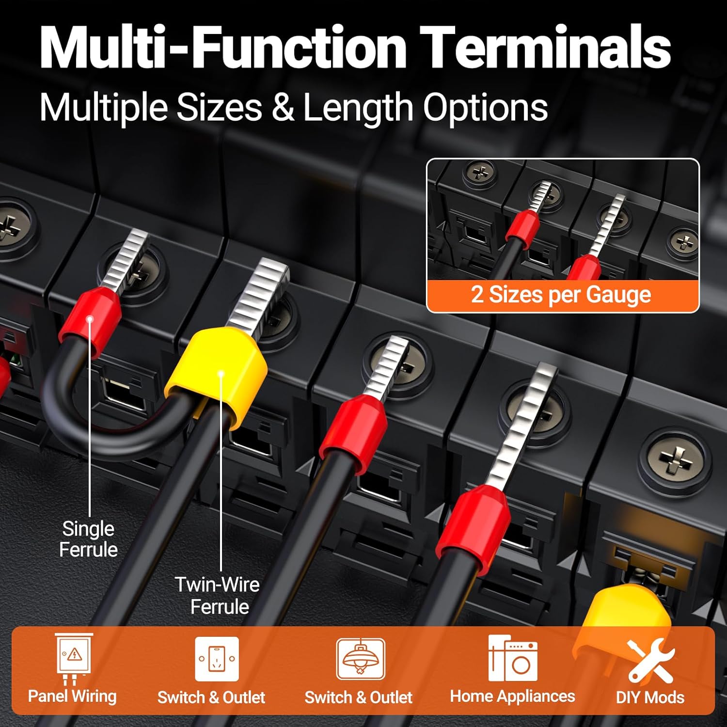 Thumbnail 3 de Preciva Kit Pince à Sertir Quadrilatère à Cliquet avec Pince à Dénuder et 1375 Cosses – Coffret Portable
