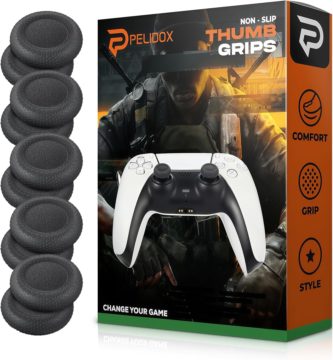 Detalle de 10 Pcs Joystick Replacement Grip Caps for PS4 PS5 Controllers
