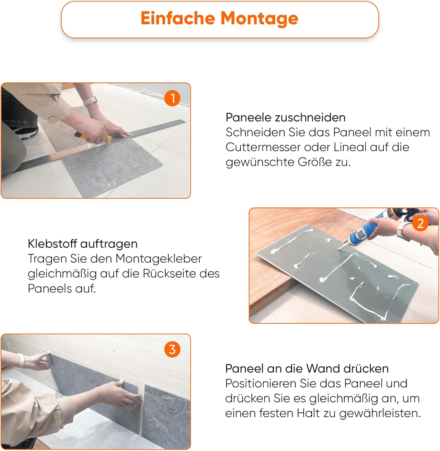Detalle de IZODEKOR SPC Wandpaneel „Oslo Weiß“ Betonoptik/Natursteinoptik, 60×120 cm – wasserfest, kratzfest
