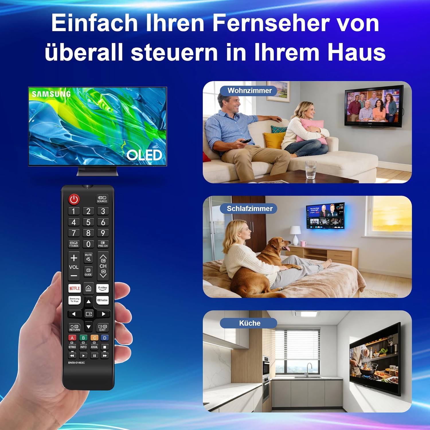 Thumbnail 6 de Universelle Samsung-Fernbedienung als Ersatz für The Frame, Crystal UHD, Neo QLED & QLED Smart TVs – passend ohne Pairing