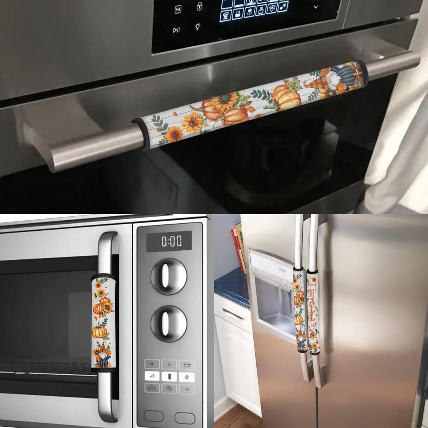 Detalle de HUISEFOR HU-YSFB05362WP20-S+2M Refrigerator Handle Covers, 6-Piece Set